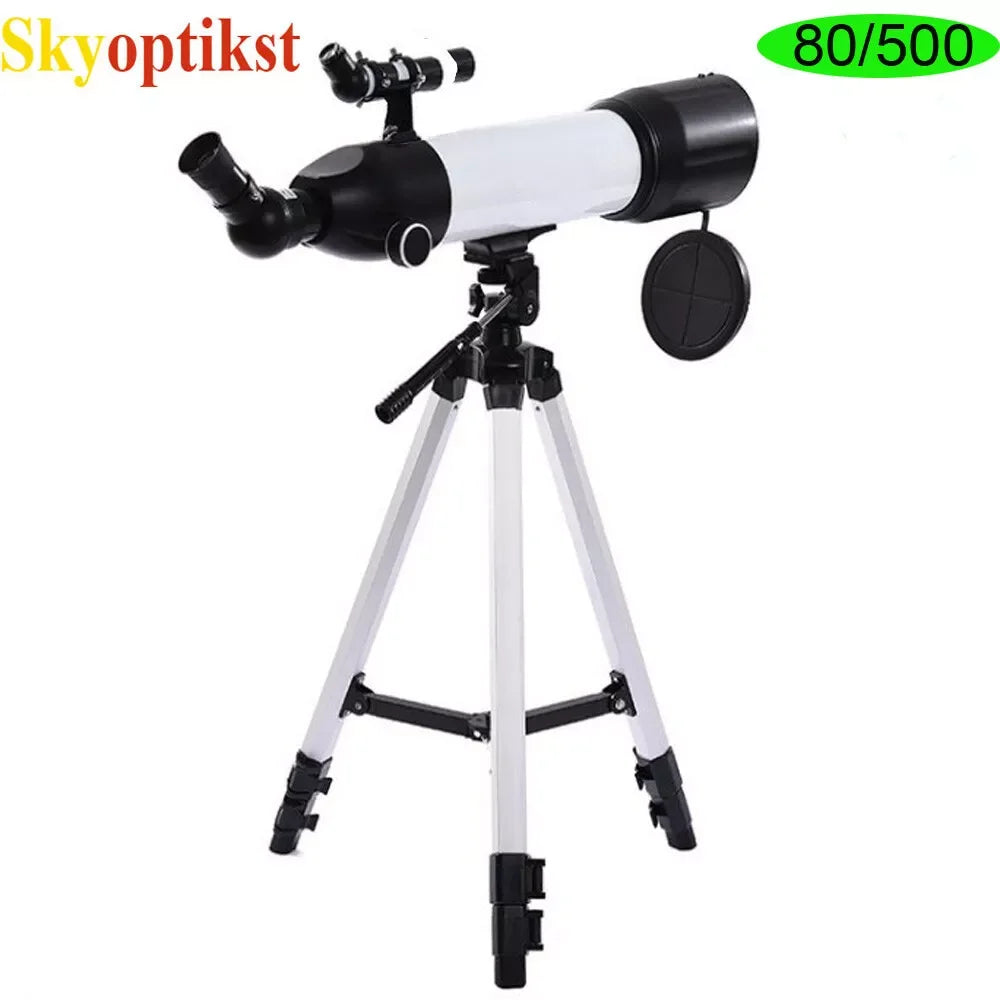 Skyoptikst 80/90mm Aperture Astronomical Telescope for Beginners,FMC Coating Refractor Telescope with Tripod,Eyepieces&Carry Bag