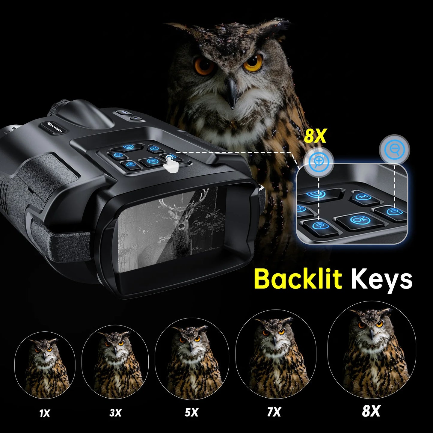 DIYIMIN Night Vision Binoculars 4K Infrared 8X Zoom
