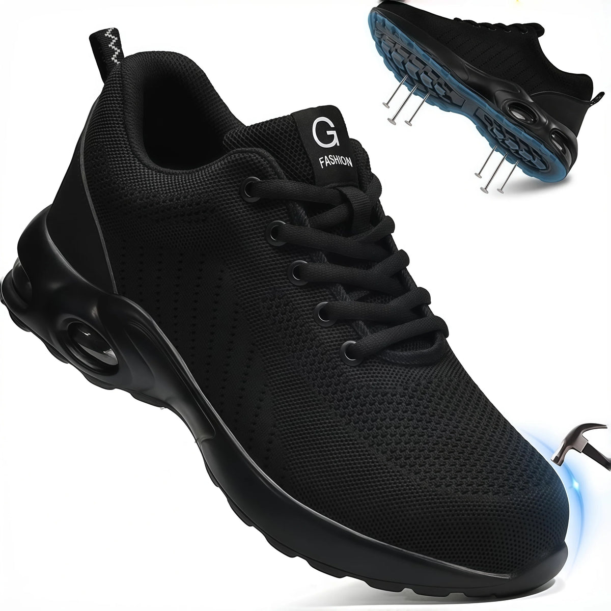 Men Steel Toe Work Safety Boots Lightweight Breathable