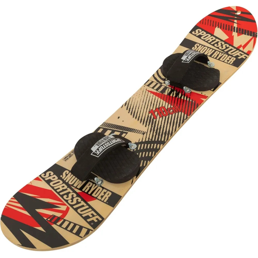 SportsStuff Wood Snowboards/Snow Sleds - Beginner Kids Winter Sports Accessories - 90cm-130cm Models