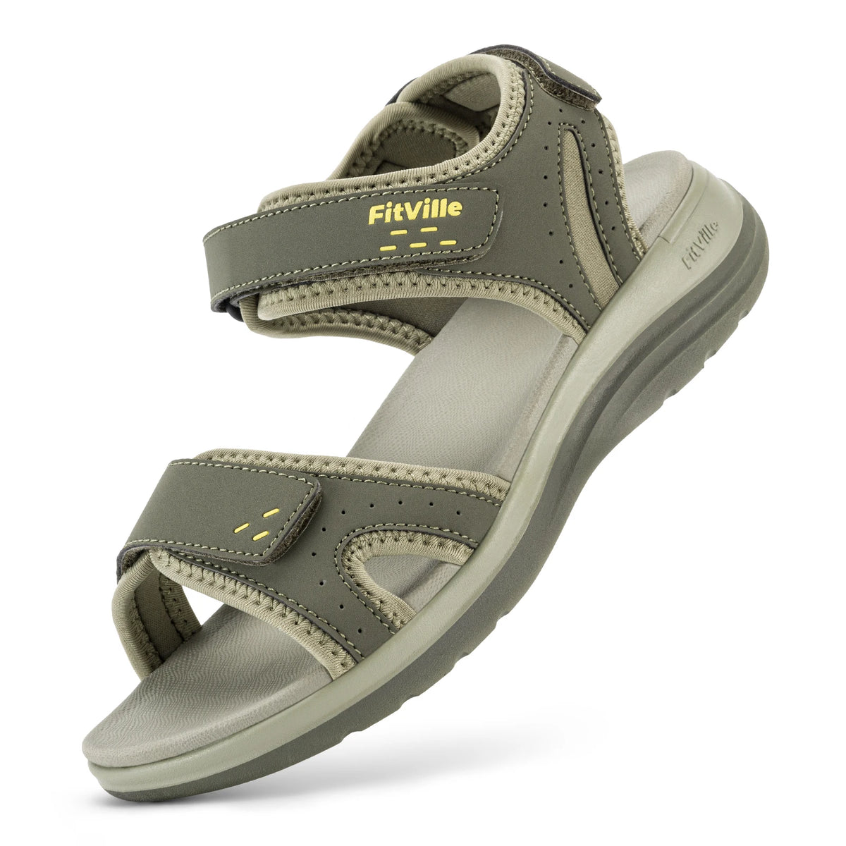 FitVille Womens Adjustable Arch Support Open Toe Sandals
