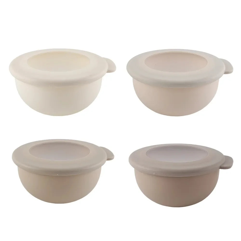 NEW Arrival-Nesting Silicone Mixing Bowls with Lids 8-Piece Set for Kitchen Prep Baking and Cooking, Microwave and Dishwasher Safe Flexible Collapsible Storage, Non-Slip Base, Easy Pour Spouts, Vibrant Color Kitchen Essential
