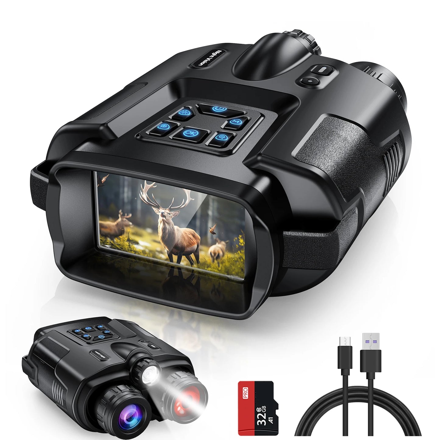 USB Rechargeable 4K Night Vision Binoculars With 8X Zoom