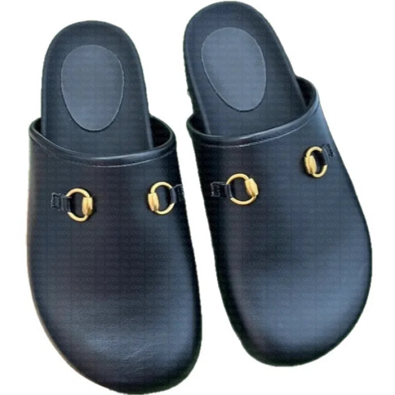 Hot Designer High-end Men's and Women's Casual Mule Shoes Flat Versatile Streetwear Shoes Summer Slippers and Sandals