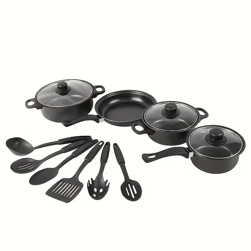 Aehome 13-Piece Nonstick Cookware Set for Kitchen Camping