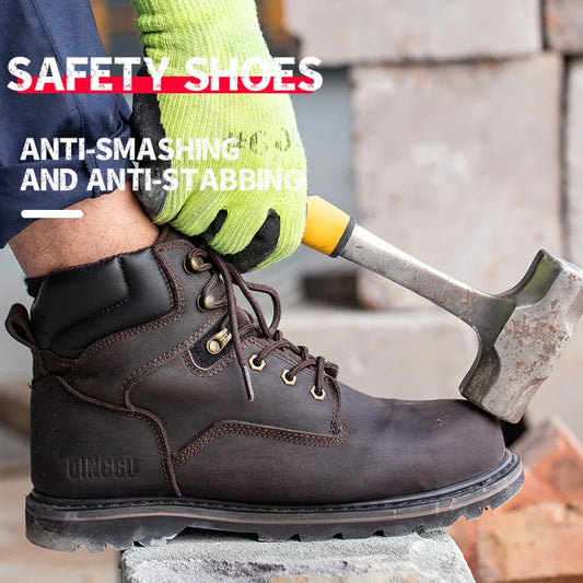 Men High Top Steel Toe Safety Work Boots
