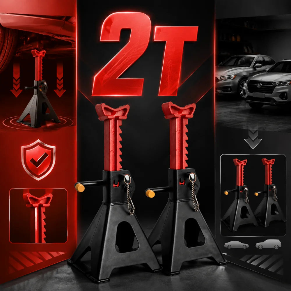 2Ton Jack Stands Pair HeavyDuty Adjustable Steel Car Jack Stands with Locking Pin Safety Tire Repair Kit Steel Racing Quick Lift