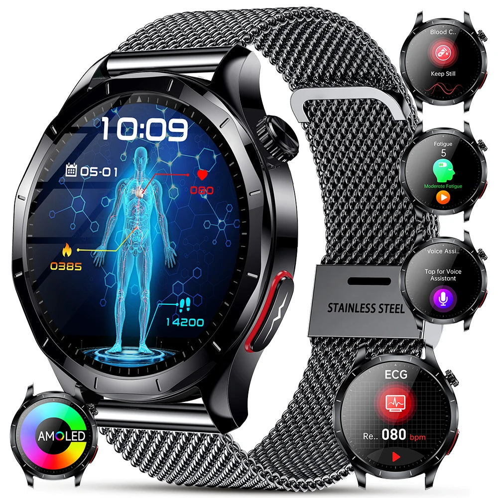 Marsyu AI-GPT Health Smart Watch ECG PPG Body Fat BP