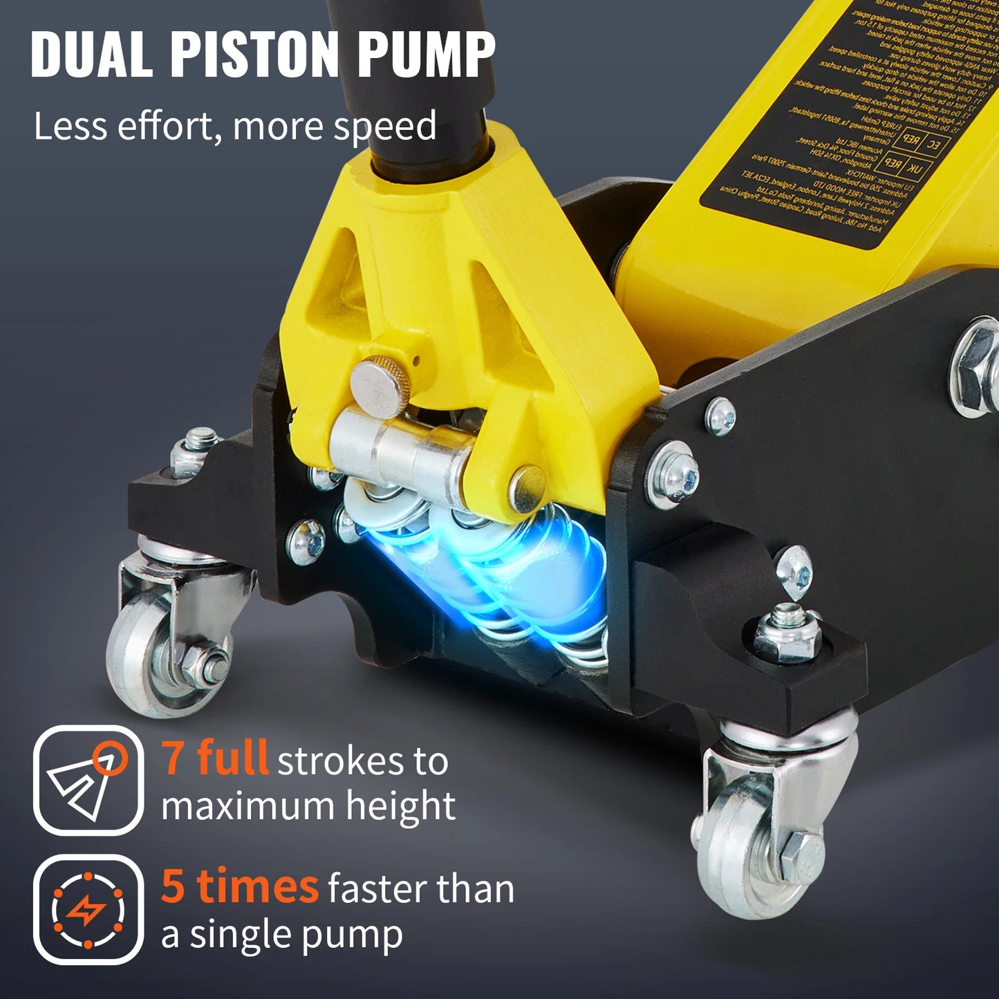 SucceBuy Car Jack 1.5-3T Floor Jack Aluminum&Steel Racing Jack W/ Single Pistons Quick Lift Pump Tire Change Lifting Repair Tool