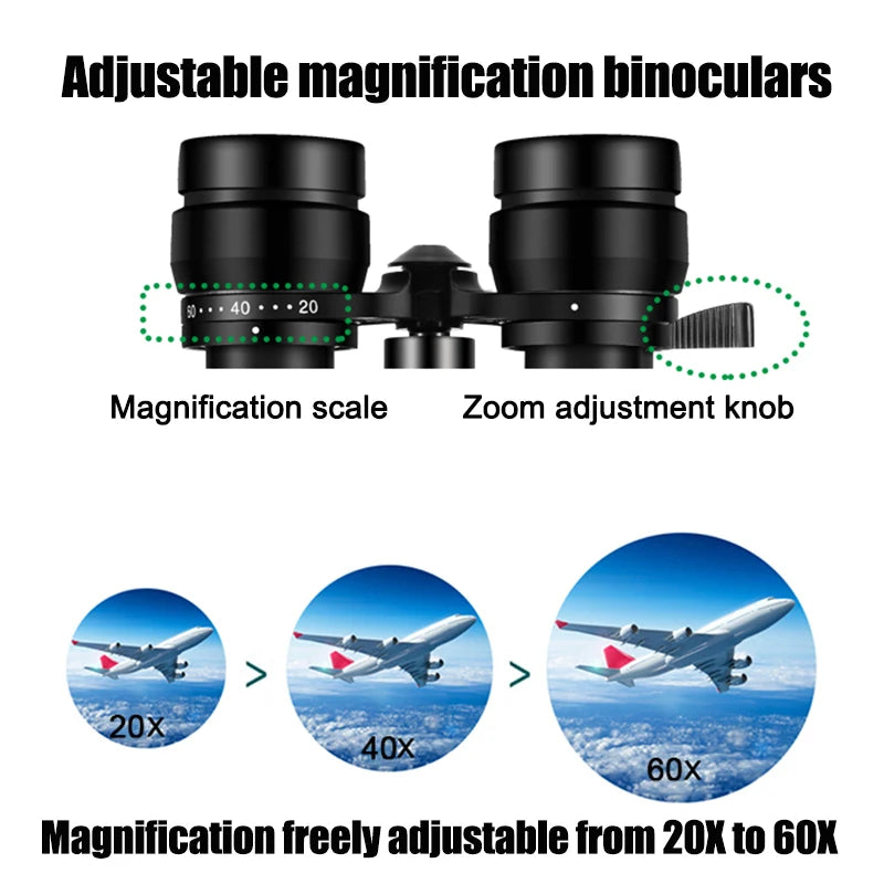 Borwolf Binoculars Zoom HD Bak4 Prism Professional