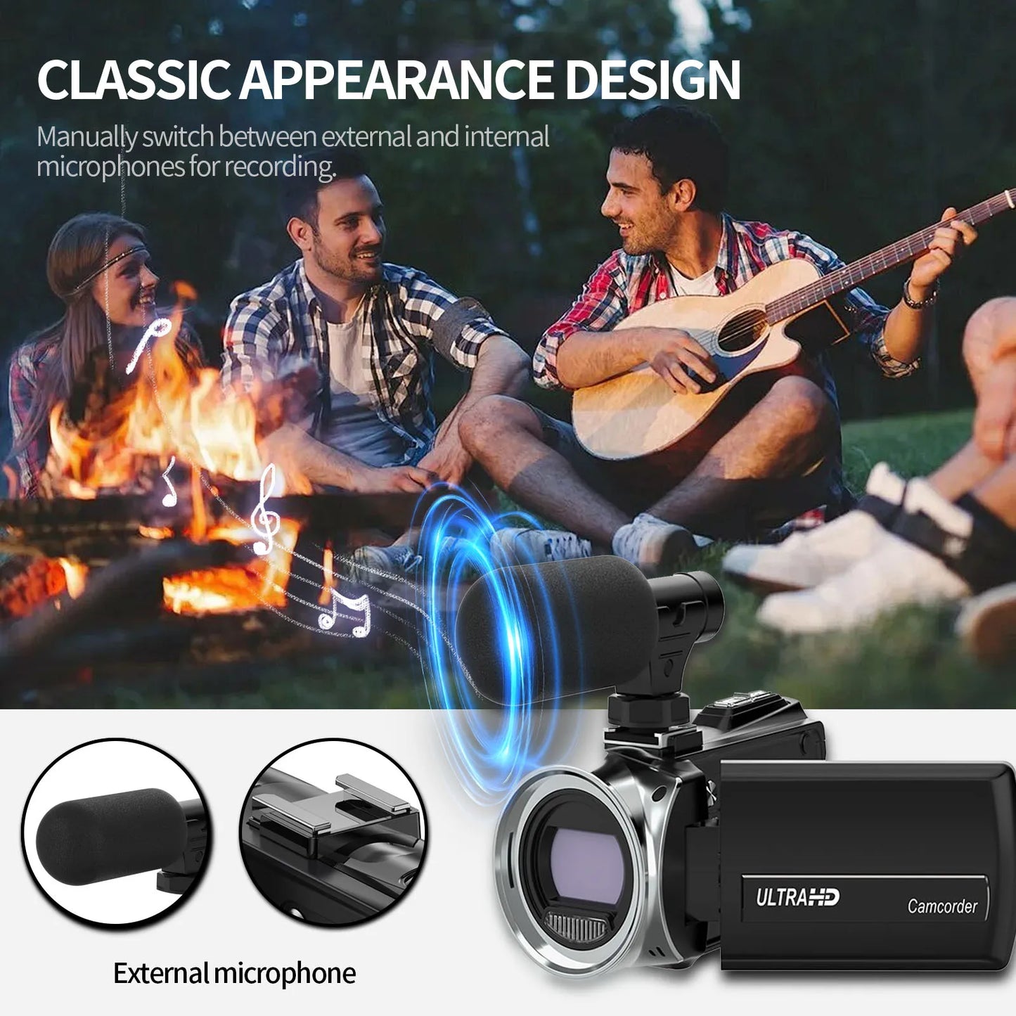 4K Handheld DV Camera 48MP For Vlog Recording