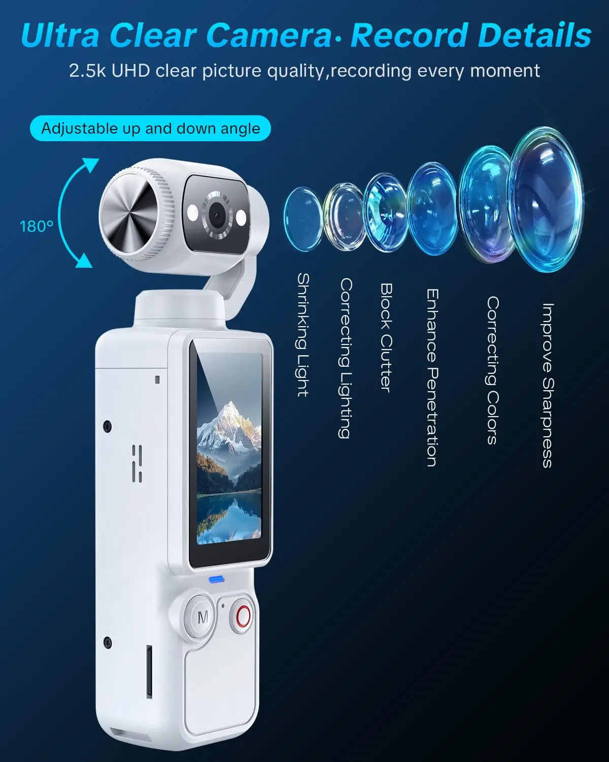 WO Portable 1MP Camera 4K Video And 16x Zoom