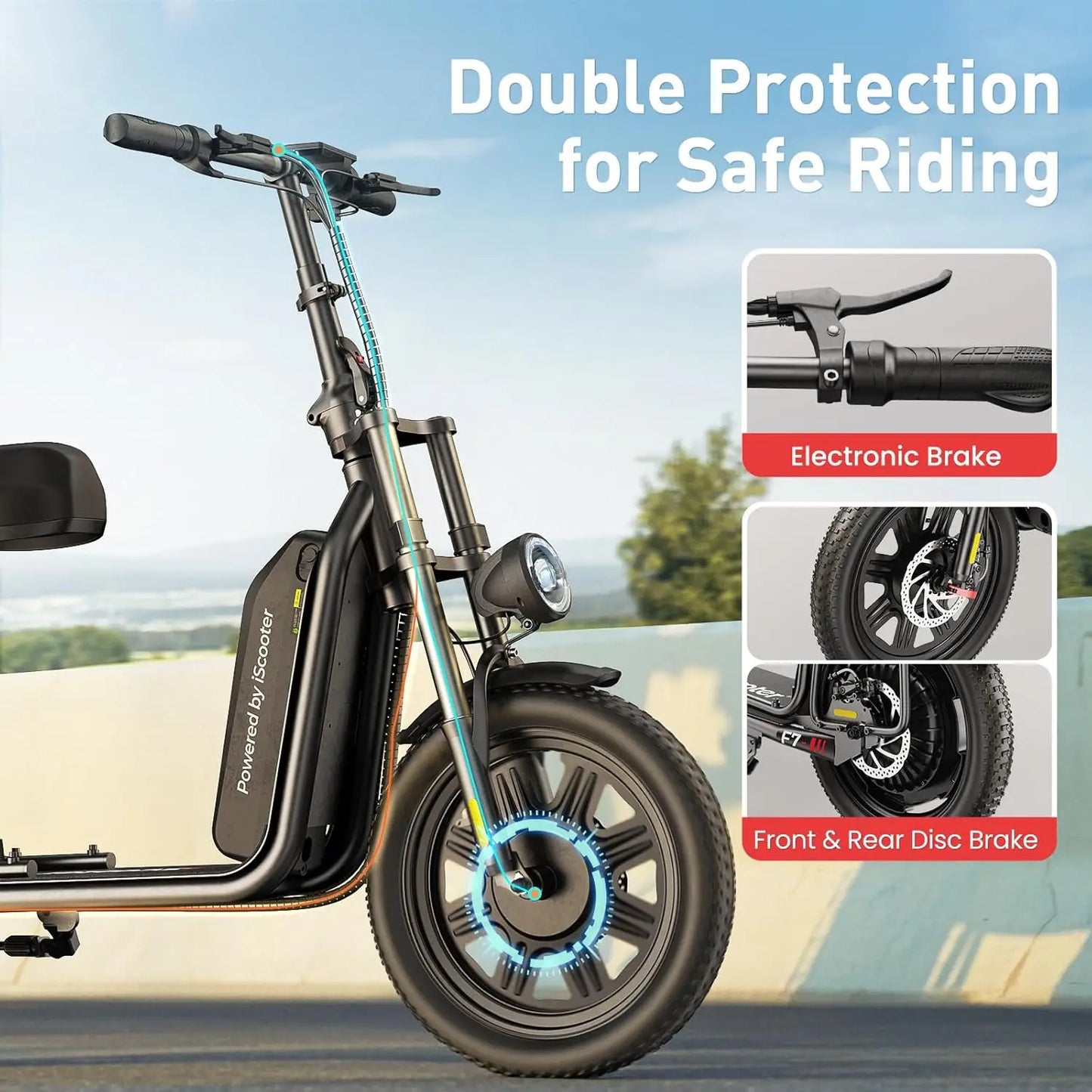 F7 Electric Scooter 1000W 28 MPH 45 Miles Range