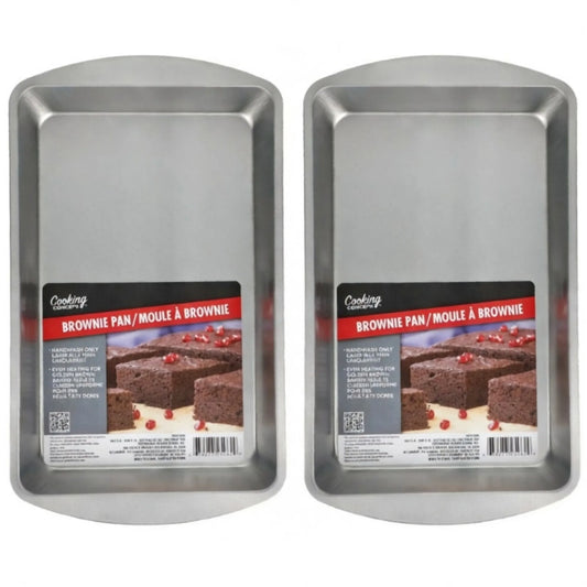 2 Pack Brownie Baking 11*8 Non-Stick Oblong Cake Pan with Even Heat Distribution for Lasting Perfection