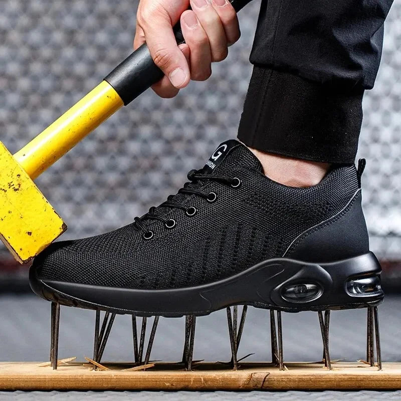 Men Steel Toe Work Safety Boots Lightweight Breathable