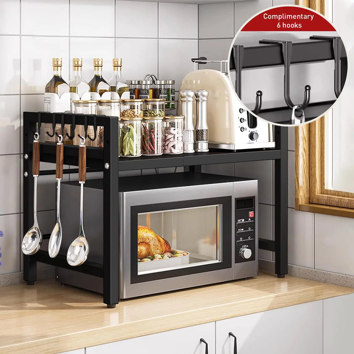 Expandable Microwave Shelf Organizer Rack