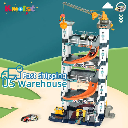 Big Five-layer Slide Parking Random little Car Set Puzzle Assembled Multi-layer Racing Model Boy Birthday Gifts Kids Track Toys