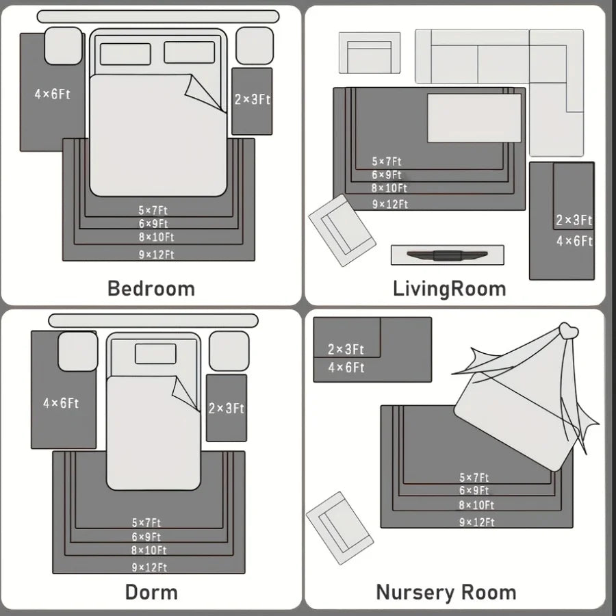 Lux Plush Area Rug For Living Room And Bedroom