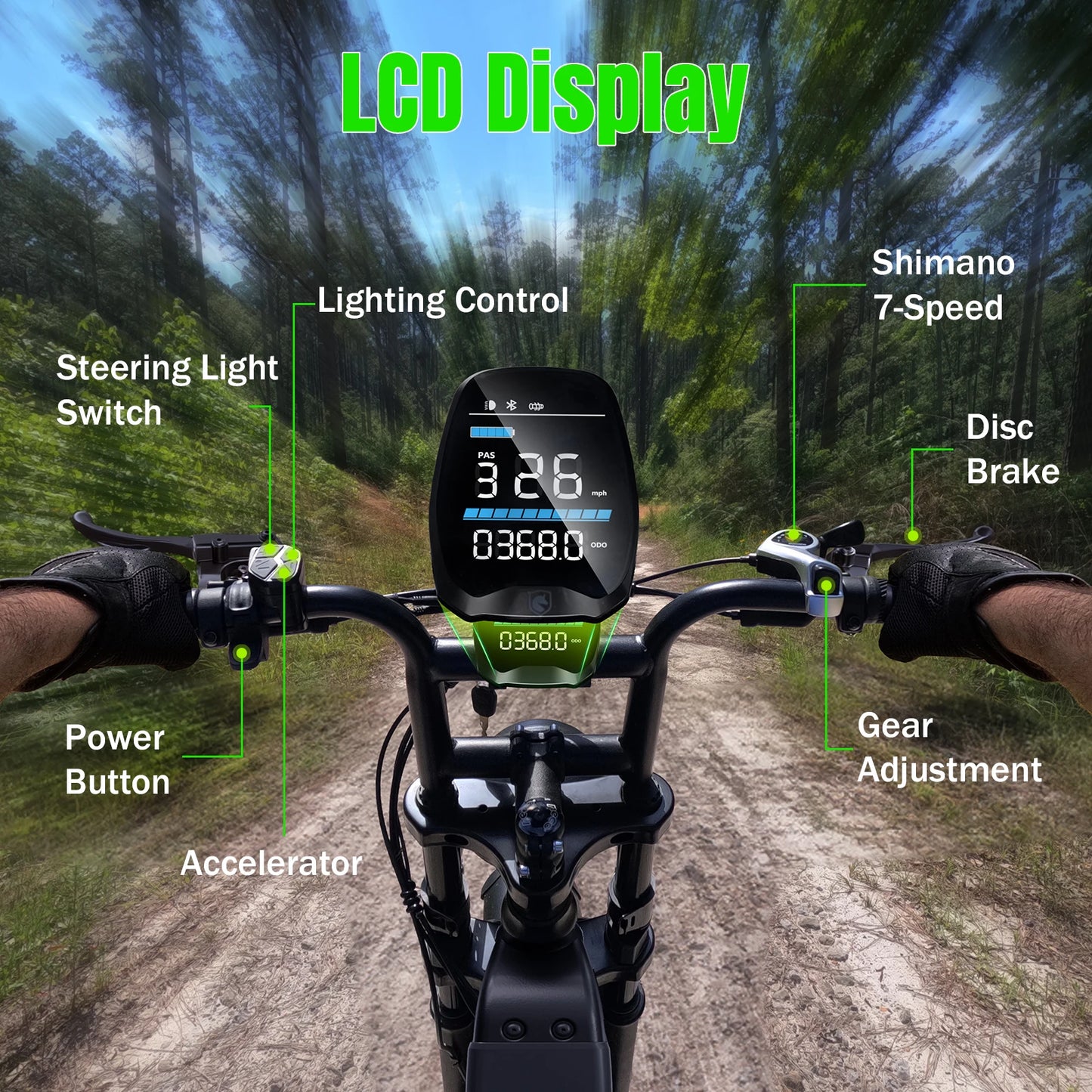 TST 1500W Electric Fat Tire Bike 60 Mile Range