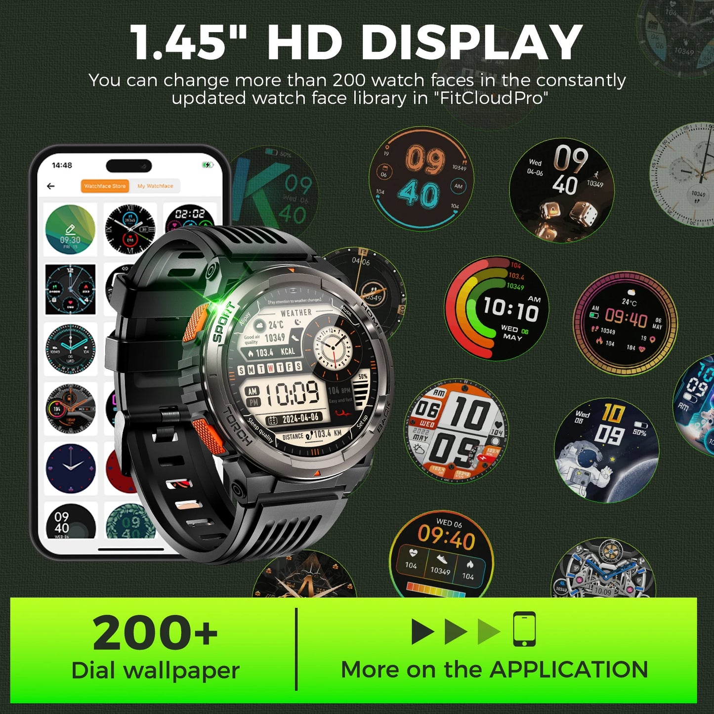 EIGIIS KE5 Smartwatch 3ATM Waterproof With Compass Barometer