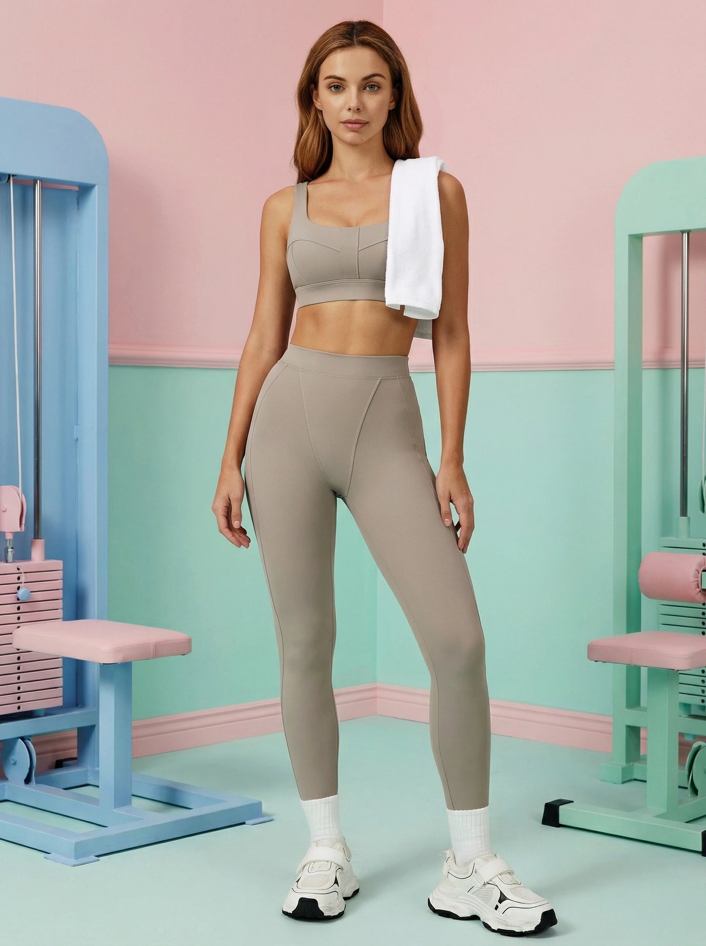 Airila 2-Piece Yoga Set Sports Bra and Leggings Pilates Gym High-Waisted Sports Casual Pants Butt-Lifting Running Shapewear Pants