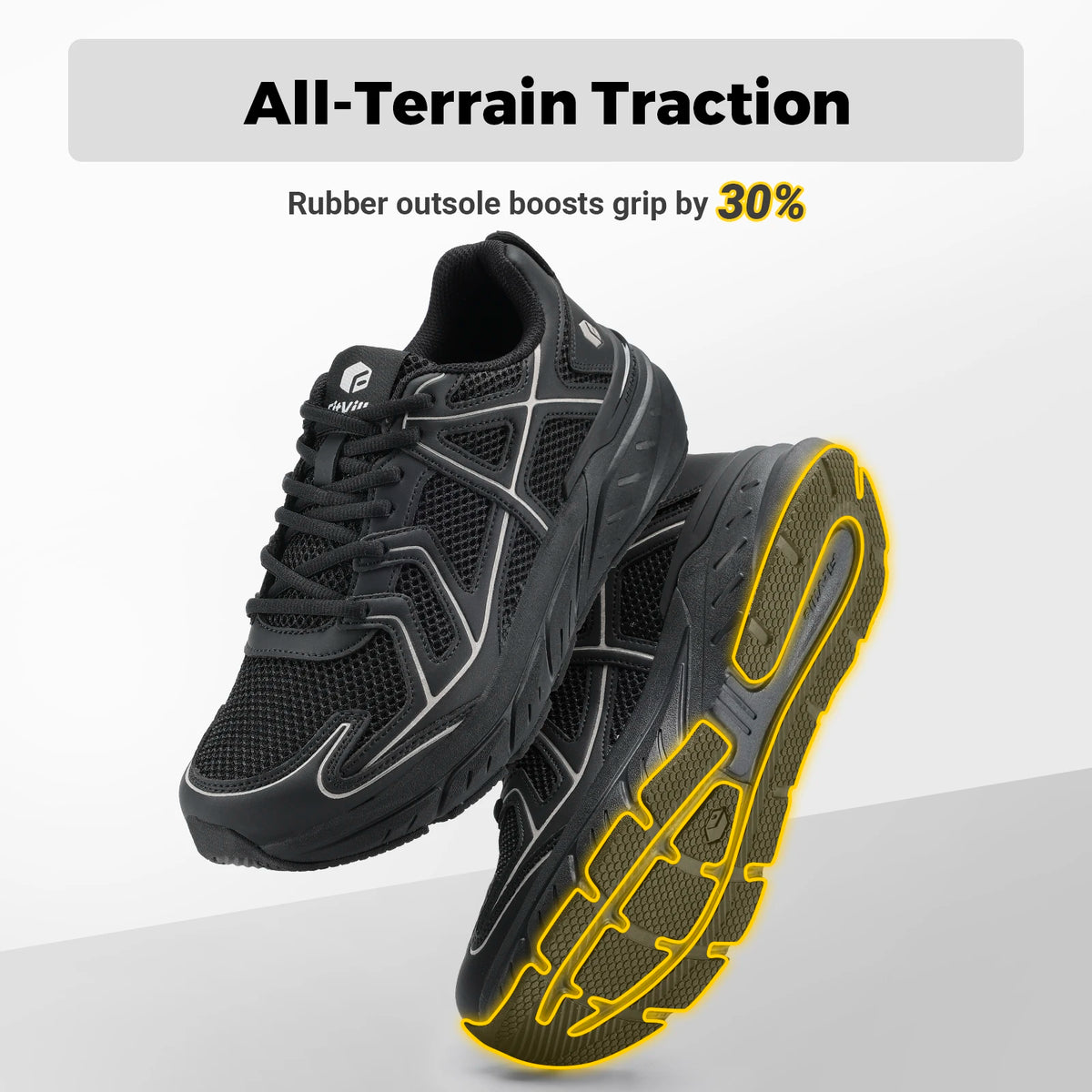 FitVille Mens Cushioned Walking Sneakers