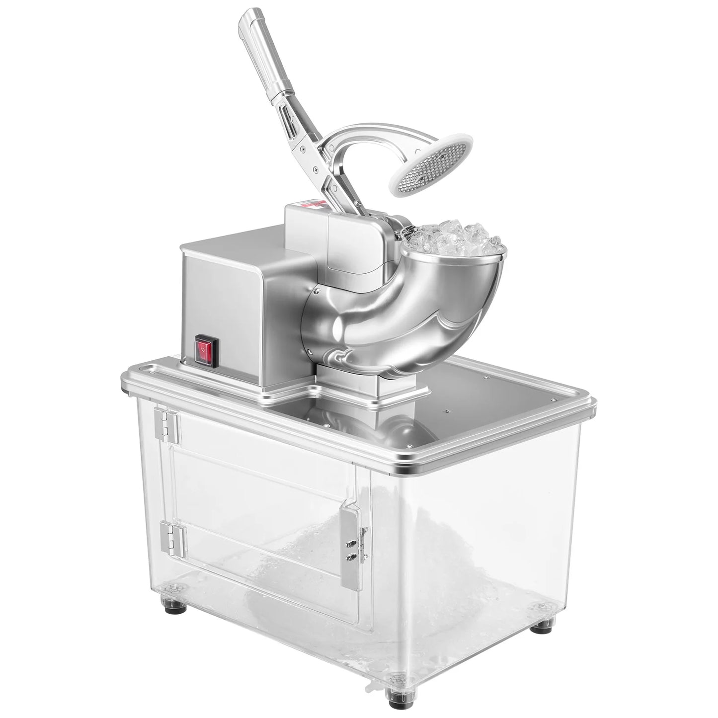 SucceBuy Commercial Ice Crusher 661LBS/H 350W Electric Snow Cone Machine Stainless Steel Shaved Ice Machine for Restaurants Bars