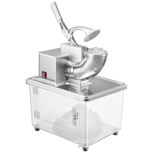SucceBuy Commercial Ice Crusher 661LBS/H 350W Electric Snow Cone Machine Stainless Steel Shaved Ice Machine for Restaurants Bars
