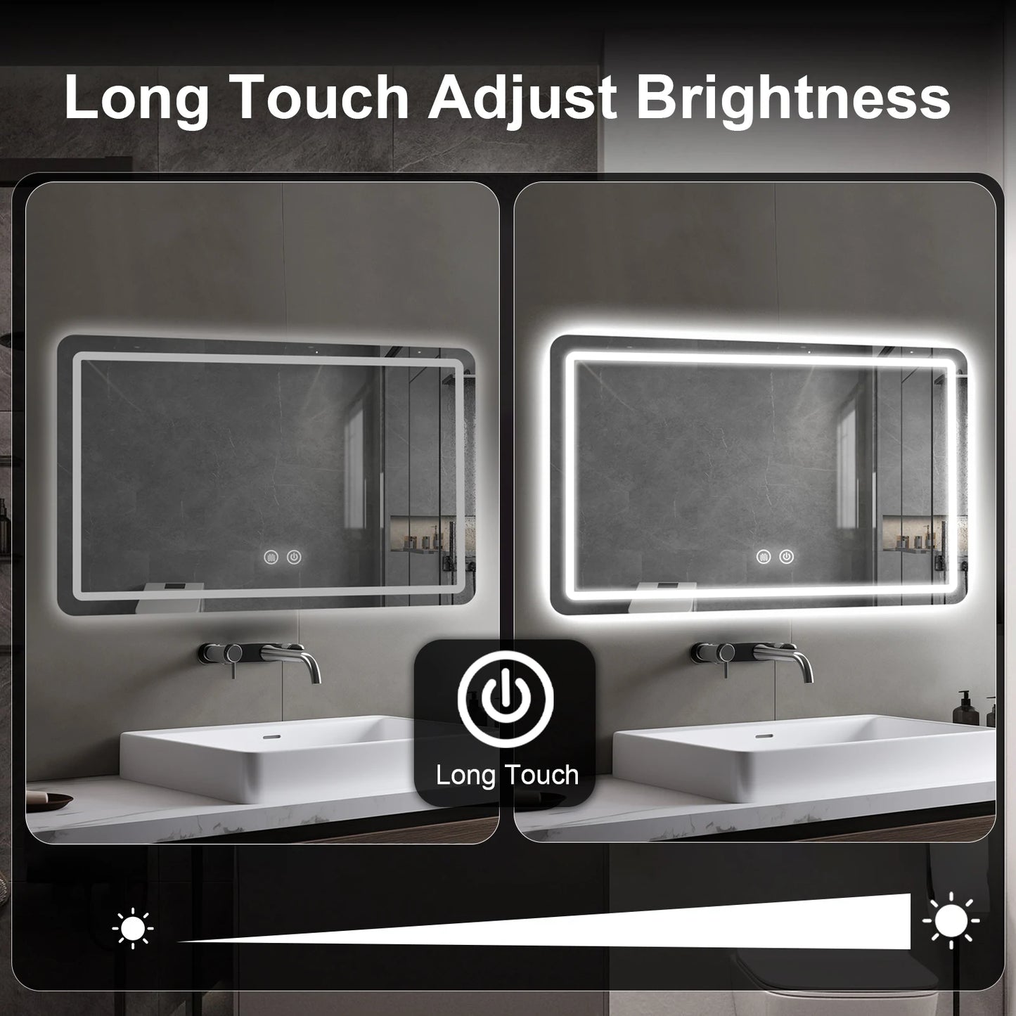 MYGIIVOVO LED Bathroom Mirror With Dimmable Lights