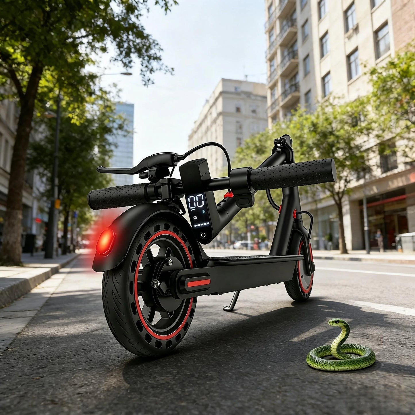 Foldable E Scooter With 8.5 Inch Solid Tires LED Display