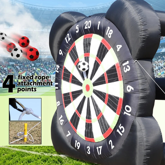 10FT Heavy-Duty Inflatable Soccer Darts Game Set, Giant Kick Darts Board with Velcro Balls for Outdoor Party, Backyard BBQ, Family Reunion & Team Building Competition