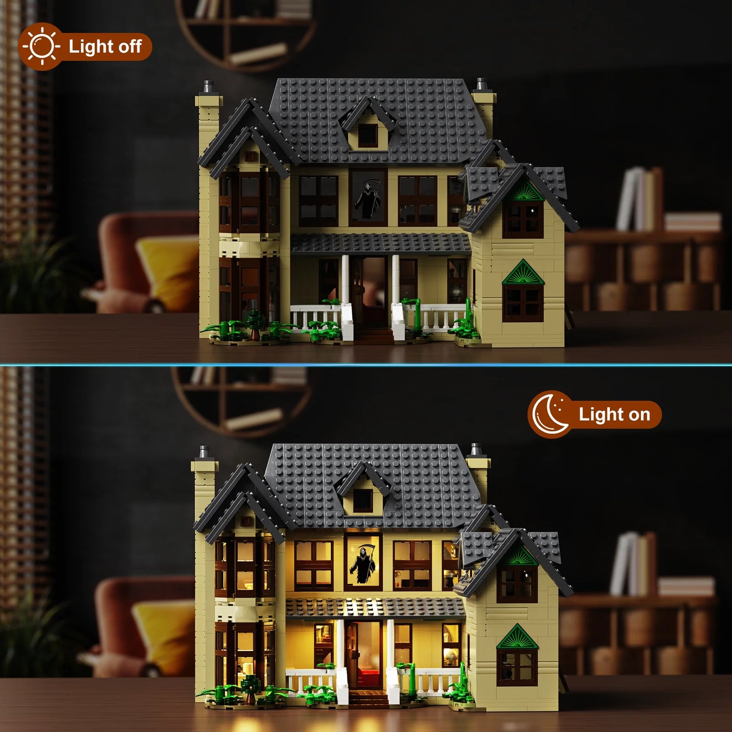 Haunted House Building Block Set Halloween Decor
