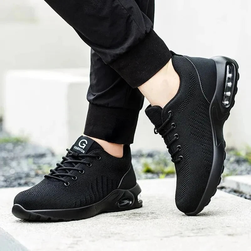 Men Steel Toe Work Safety Boots Lightweight Breathable