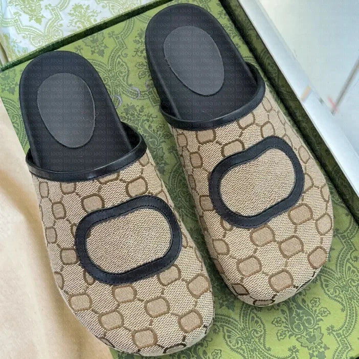 Hot Designer High-end Men's and Women's Casual Mule Shoes Flat Versatile Streetwear Shoes Summer Slippers and Sandals
