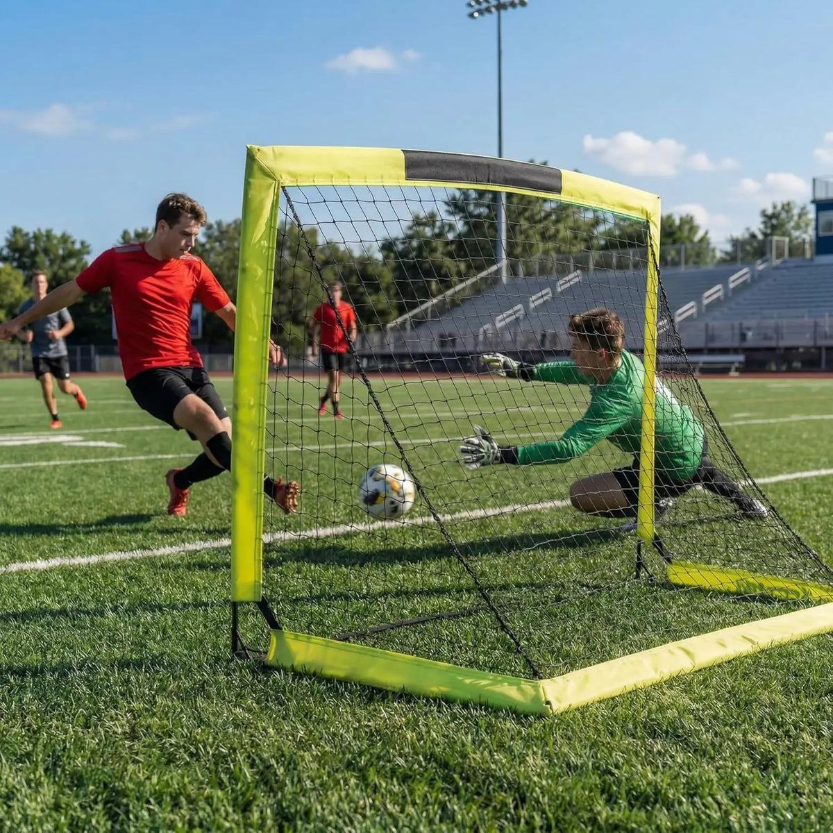 Soccer Goal 2 Pack,Kids Soccer Goals Set for Backyard, Soccer Goal for Youth Players Practice, with Soccer Ball,Ground Stakes