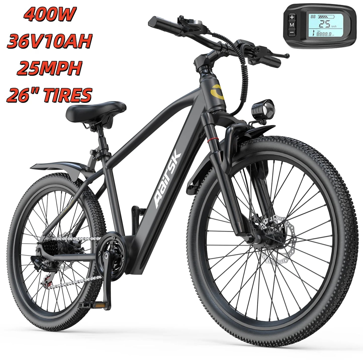 EOEOTWO 1500W Fat Tire Electric Bike 34MPH 48V Ebike