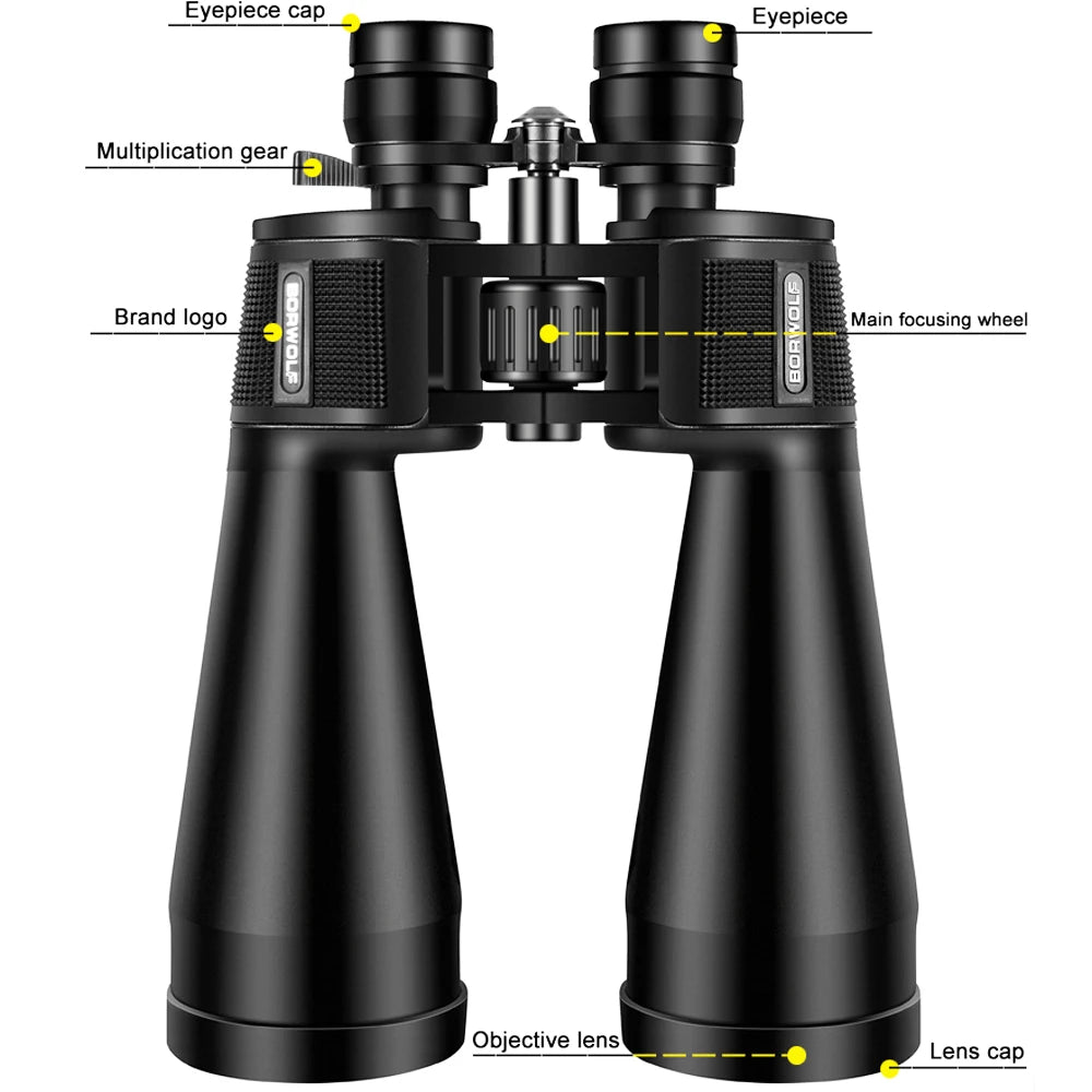 Borwolf Binoculars Zoom HD Bak4 Prism Professional