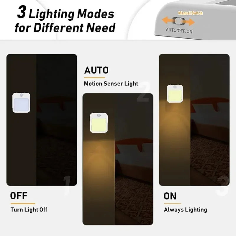 Night Light Motion Sensor With LED Light EU/US Plug Lamps Children'S Night Light Wireless Night Lamp For Bedside Table Bedroom portable night light, night light