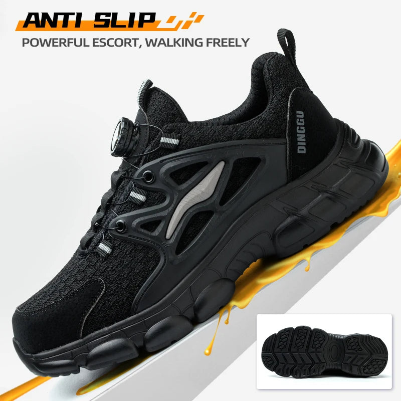 Men Steel Toe Safety Shoes Anti Puncture Anti Slip