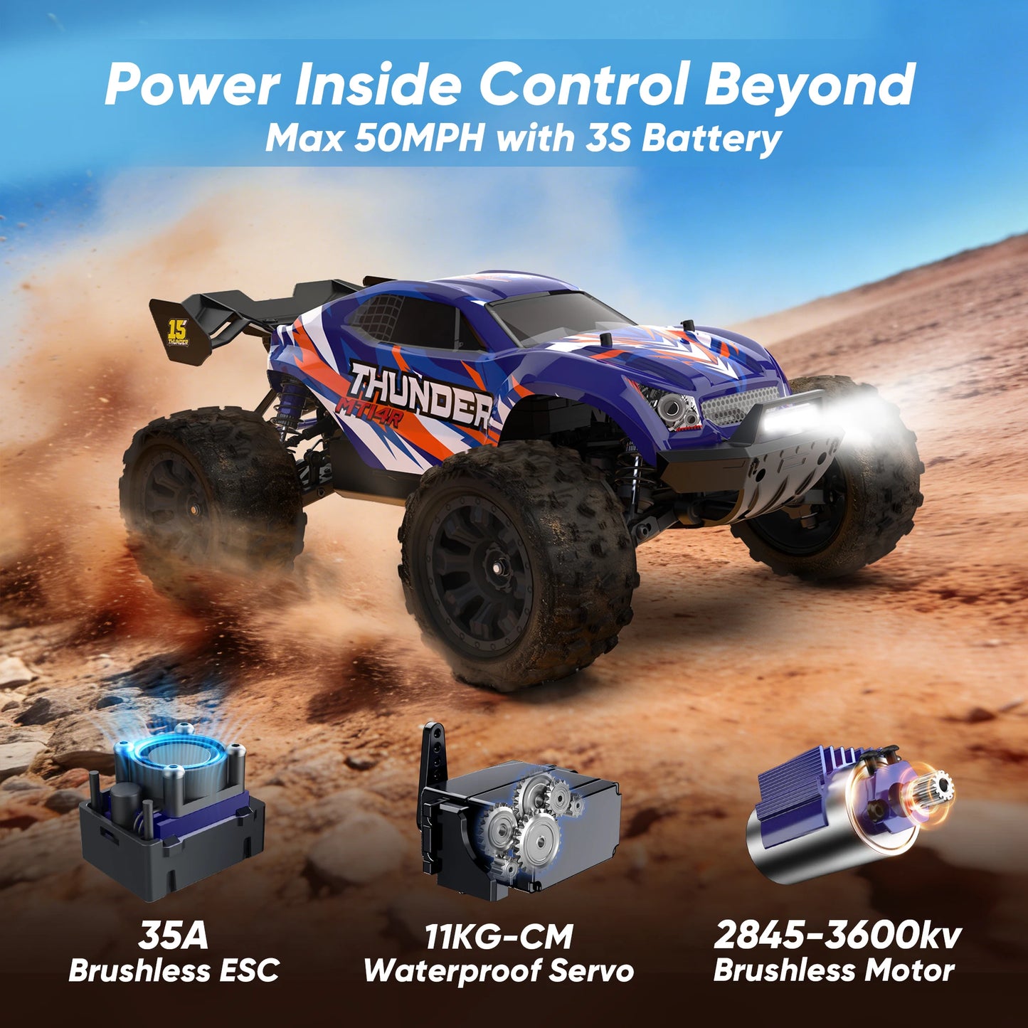 MT14R PT14R 1:14 3600KV 2200Mhz Lithium Battery RC Truck 4X4 Remote Control [Special Price] 30% Local Ship Rc Cars JIUSI