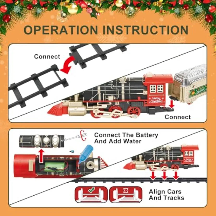 OLOEY Remote Control Train Set With Lights And Sounds