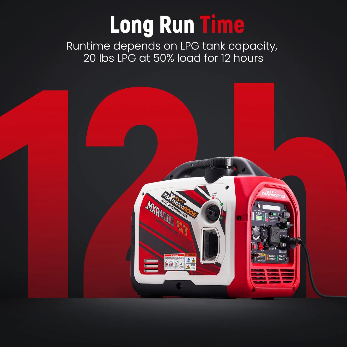Maxpeedingrods 4kW Dual Fuel Inverter Generator Bluetooth