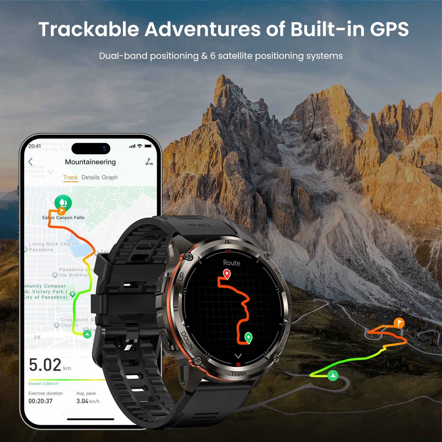 KOSPET Tank T3 Ultra 2 GPS Smartwatch Bluetooth Calling