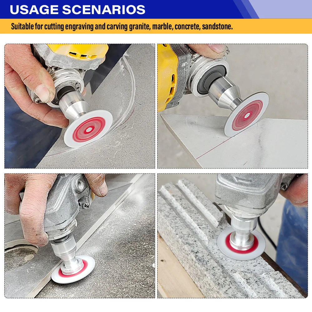 LOZLIN 50mm Diamond Mini Saw Blade with Thread Vacuum Brazed Cutting Disc for Granite Sandstone Concrete Stone Carving Lettering Engraving Grinding Tool, 5/8-11 Thread Stone Cutting Wheel for Angle Grinder