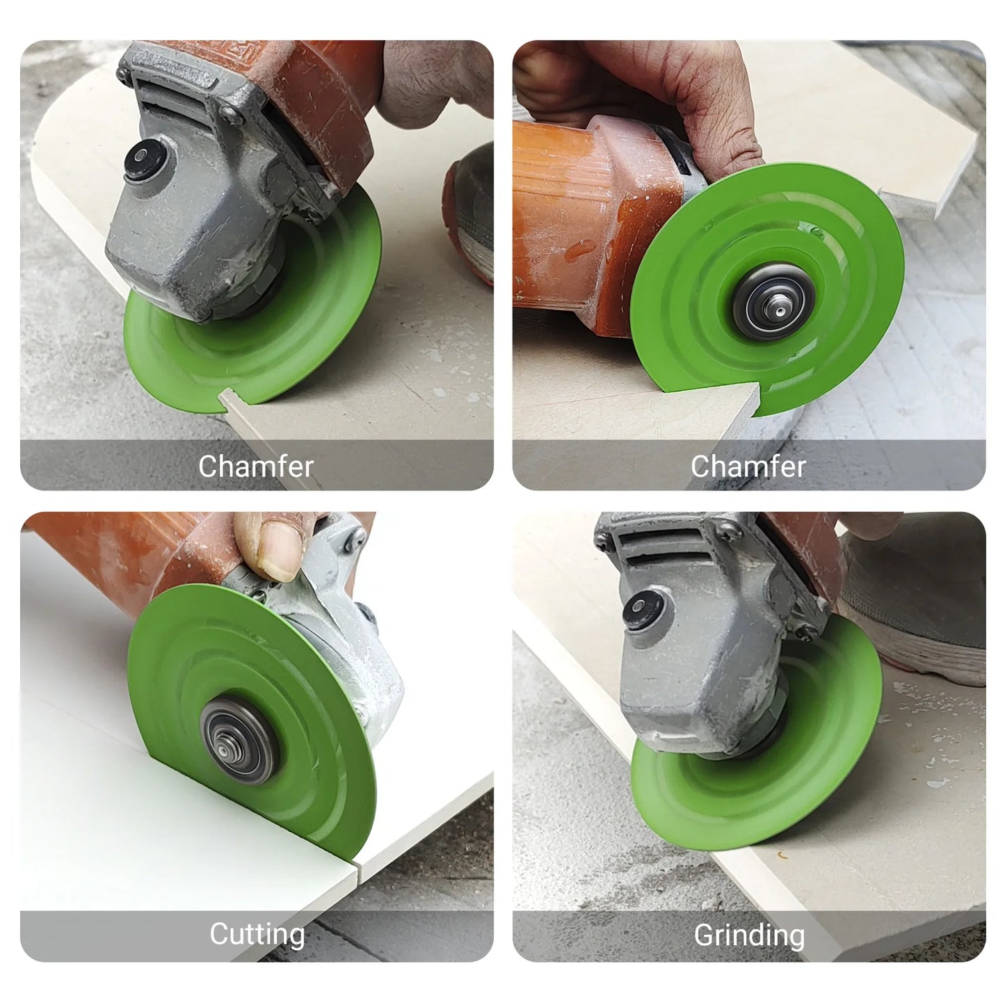 LOZLIN 3PCS/3PCS 115mm Diamond Saw Blades For Cutting And Grinding Tile And Marble,Ceramic, 45 Degree Chamfered Cutting Disc Porous Design, Angle Grinder Tools