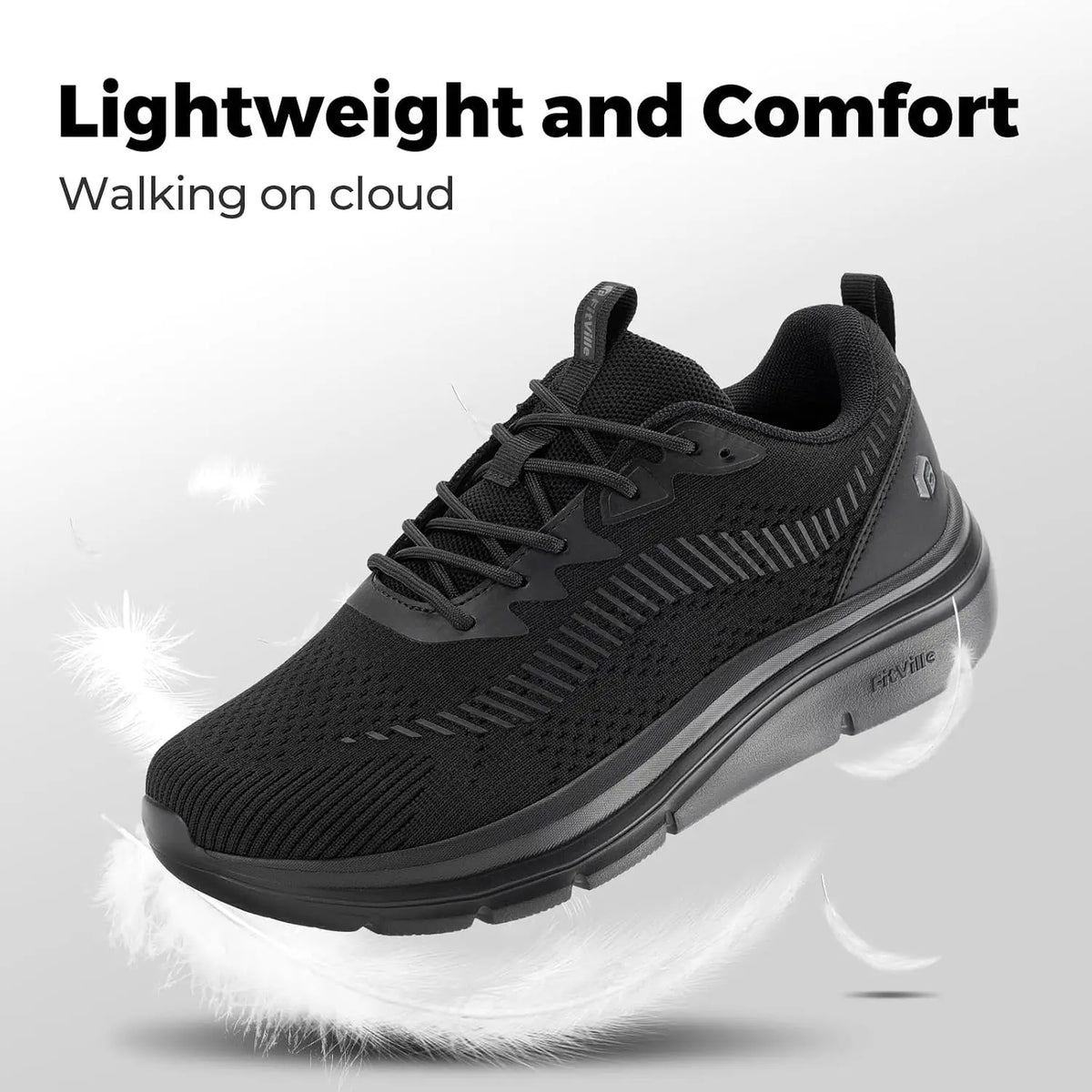 Fitville Men's Wide Orthopedic Walking Sneakers