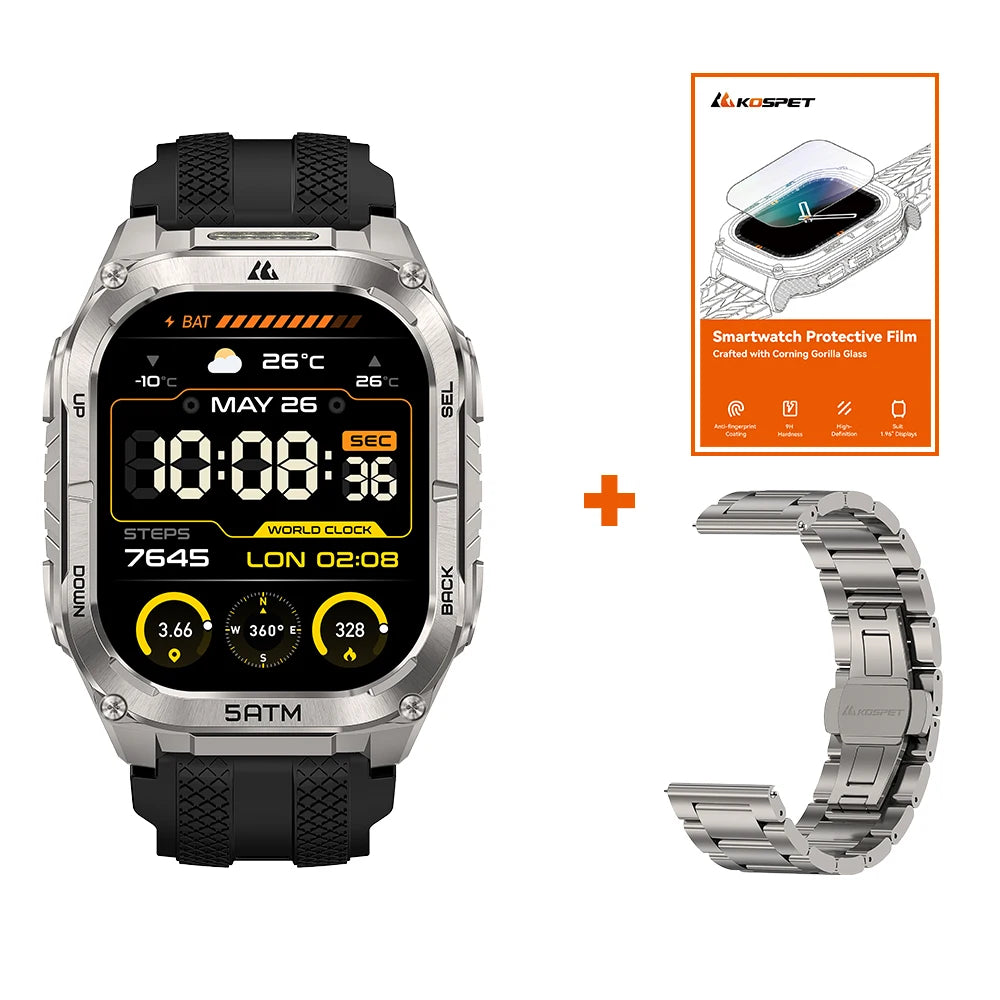 Kospe Tank M4C Rugged GPS Smartwatch With Flashlight