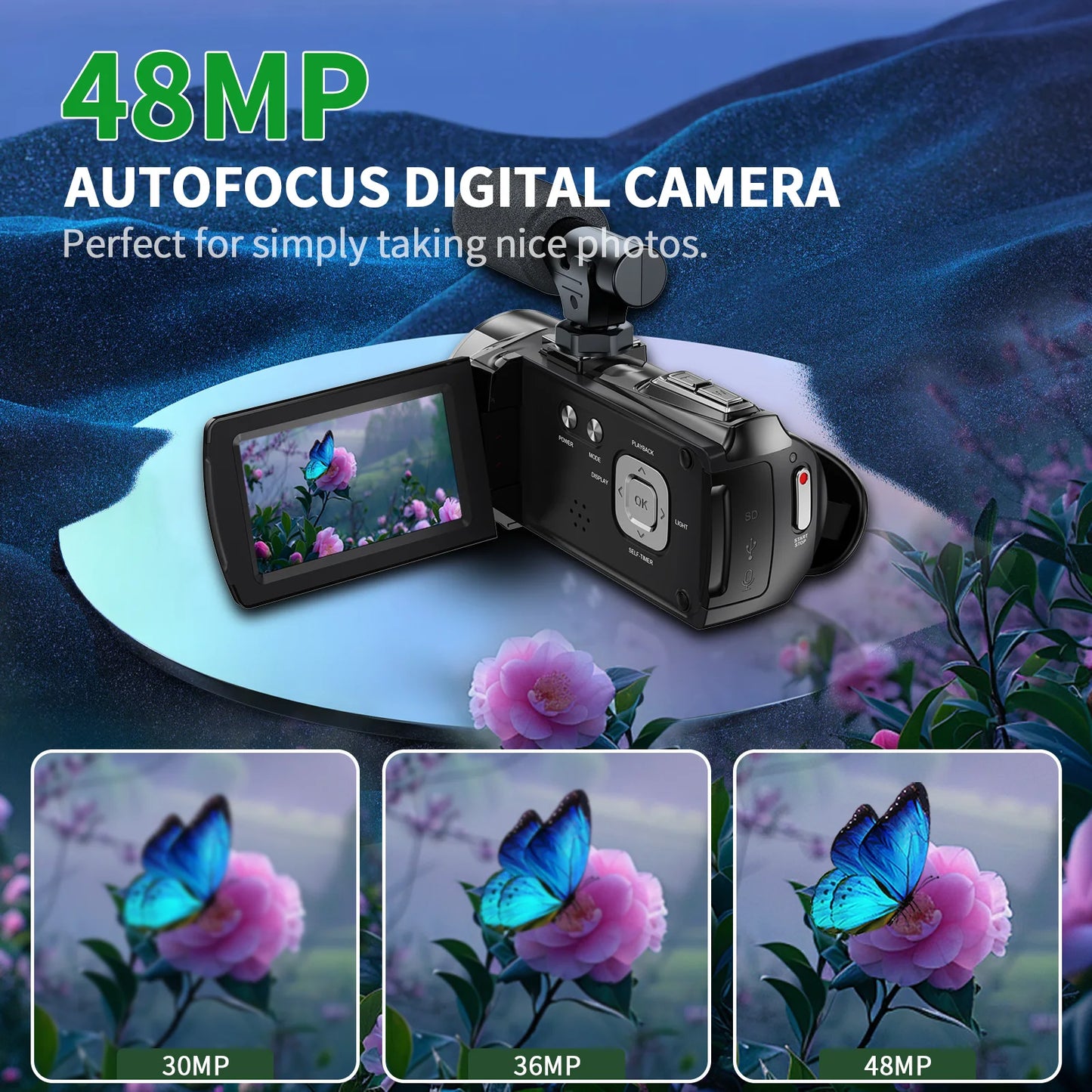 4K Handheld DV Camera 48MP For Vlog Recording