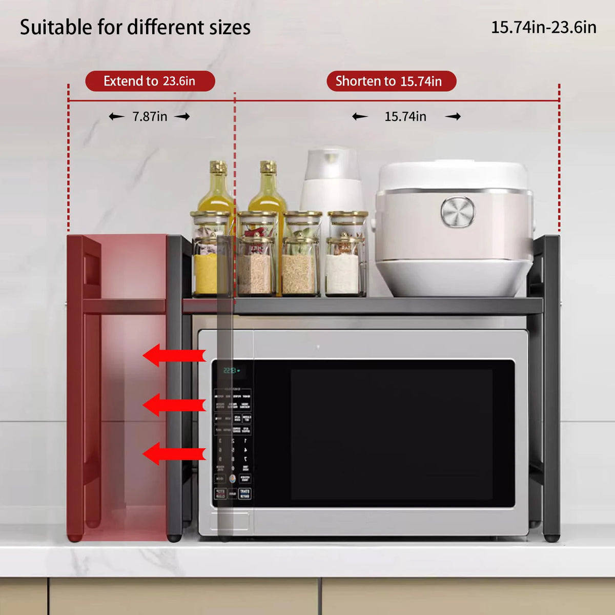 Expandable Microwave Shelf Organizer Rack