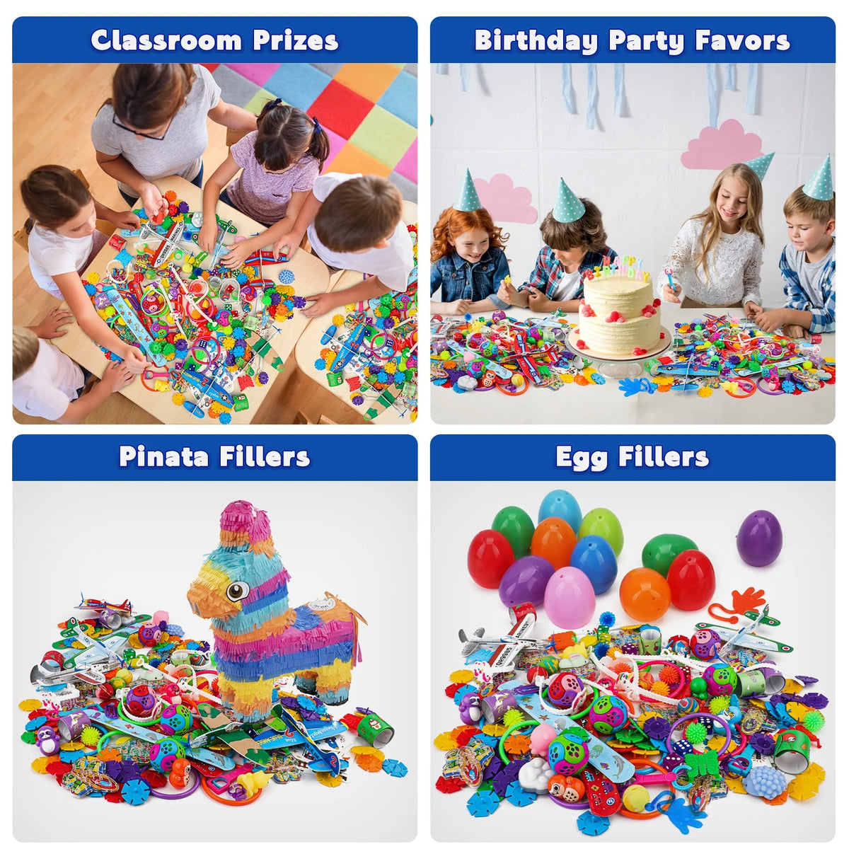 250pcs,Classroom Treasure Box Prizes Kids Birthday Party Favors Goody Bag Fillers Kid Carnival Prizes Box Toys Assortment Treasure Chest Toys Assorted Pinata Filler